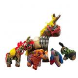 Five Woven Indian Folk Art Animal Figures