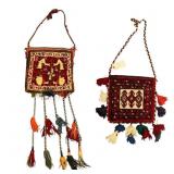 2 Hand Woven Wool Tribal Bags