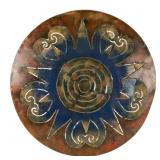 22.5 In Metal Wall Hanging with Abstract Design