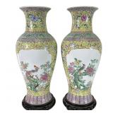 Pair Chinese Famille Rose Porcelain Vases