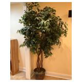 84-Inch Artificial Ficus Tree in Decorated Planter