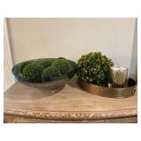 Decorative Glass Bowl and Tabletop Accents