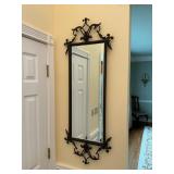 Metal Beveled Mirror with Scrollwork Frame