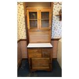 Sellers Petite Hoosier Cabinet with Enamel Work Su