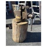 Craftsman 5162 Vise on Wooden Stump