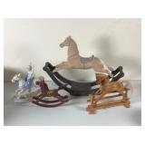 Plaster Cast and Porcelain Rocking Horses