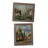 Two Framed Paintings by Estella Laubach
