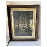 1886 Last Supper Print in Walnut Frame