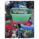 Artificial Holiday Flower Decorations in Tubs