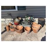 Plastic and Terra-Cotta Planter Pots Grouping