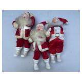 4 Vintage Plastic Mold Santa Clauses
