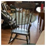 Boston Style Spindle Back Plank Seat Rocker