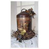 Country Style Painted Tin Chick Feeder