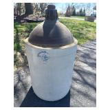 Vintage 24-Inch Stoneware Jug with Cobalt 5