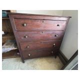 Antique Four Drawer Chest, Turned Feet