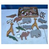Painted Wooden Animal Figures
