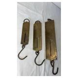 Three Antique Brass Face Scales by Landers &ï¿½Chati
