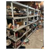 Four Plastic Shelving Units with Contents