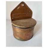 Copper Glass Insert Salt Holder 9.5 x 6.5 in