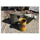 Galvanized Sprinkler, Kettle, and Creamer