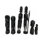 6 Carved African Figurines