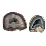 Two Polished Agate Quartz Specimens