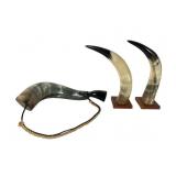 Steer Horns and Powder Flask