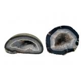 Polished Quartz Geode Halves