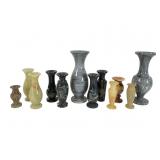 12 Carved & Engraved Stone Vases