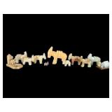 11 Carved Onyx Donkey Figurines