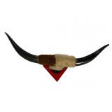 Mounted Steer Horns with Hoof and Fur