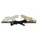 Two Onyx Tigers and Obsidian Jaguar