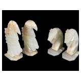 Two Pairs Onyx Bookends Jaguar and Aztec
