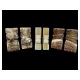 Three Pairs Onyx Aztec/Mayan Style Bookends