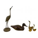Brass Swans, Duck, and Crane Group