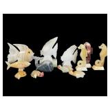 Carved Onyx Stone Animal Figures