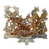 Three Chinese Carved Soapstone Sculptures