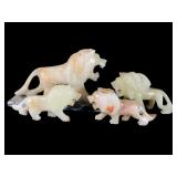 Carved Onyx Lion Sculptures