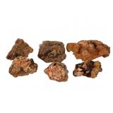 Six Brown Quartz Mineral Specimens