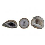 Three Polished Agate Geodes