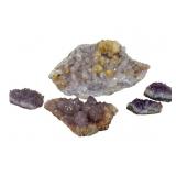 Five Amethyst Crystal Clusters