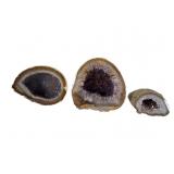 Three Amethyst Geodes
