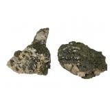 Pyrite with White Quartz Crystal Specimens