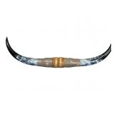 Polished Mounted Bull Horns 41 Inches Wide