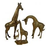 MCM Brass Giraffe Figurines