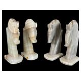 Two Pairs of Onyx Horse Head Bookends