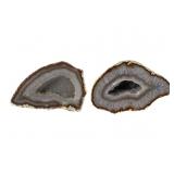 Two Polished Agate Crystal Halves