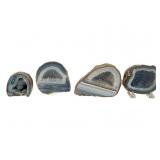 Four Polished Agate Geodes
