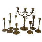 9 Brass Candleholders