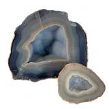 Two Cut and Polished Banded Agate Specimens